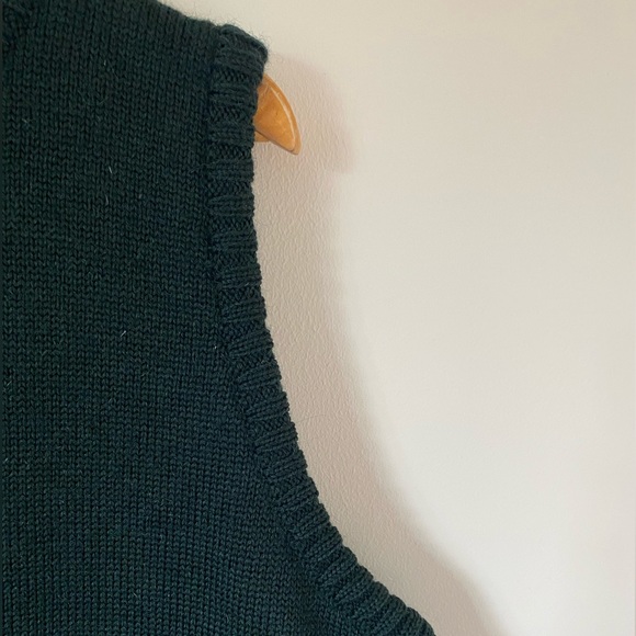 Woolovers | Long Forest Green Wool Waistcoat Sweater Vest | XL - Picture 5 of 10